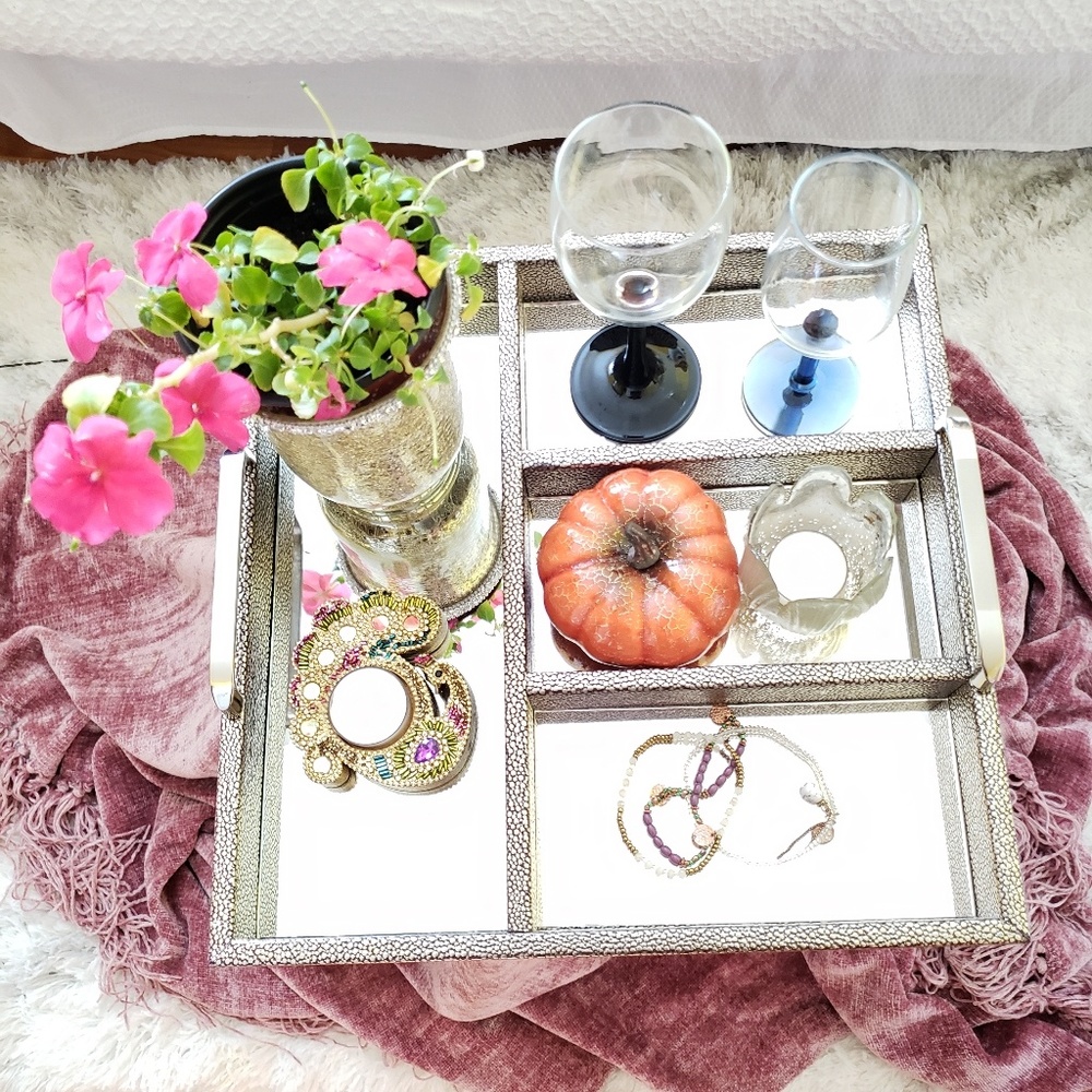 SOLD: Decor Items + Mirrored Tray - Picture 6 of 8